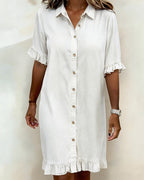 Elira | Puff-Sleeve Button Dress