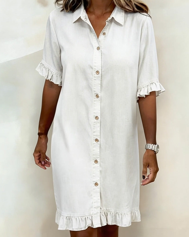 Elira | Puff-Sleeve Button Dress