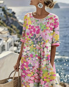 Elena | Flowing Floral Midi Dress