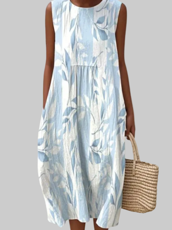 Ivy | Leaf Print Midi Dress