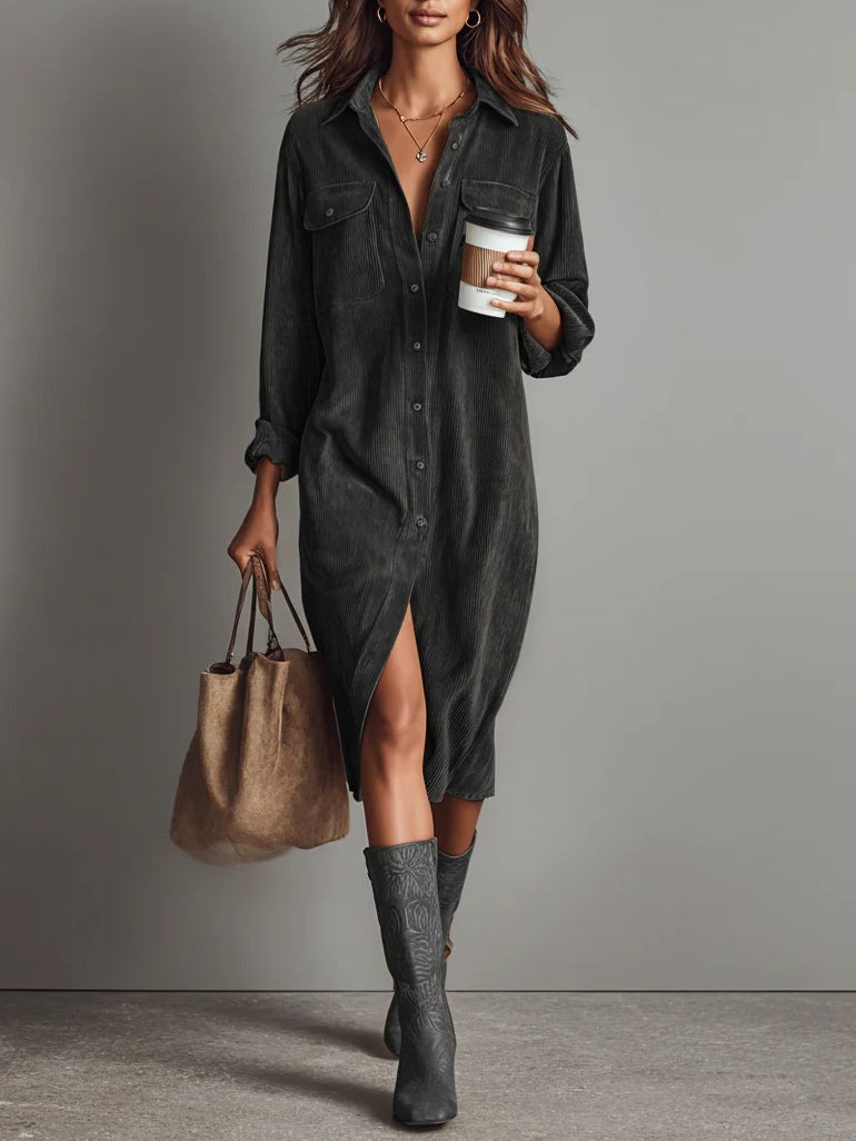 Marlene | Relaxed Button Midi Dress