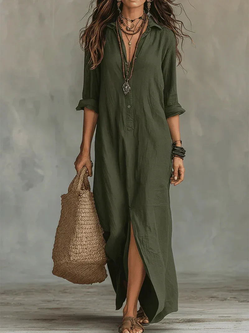 Celine | Button Maxi Dress