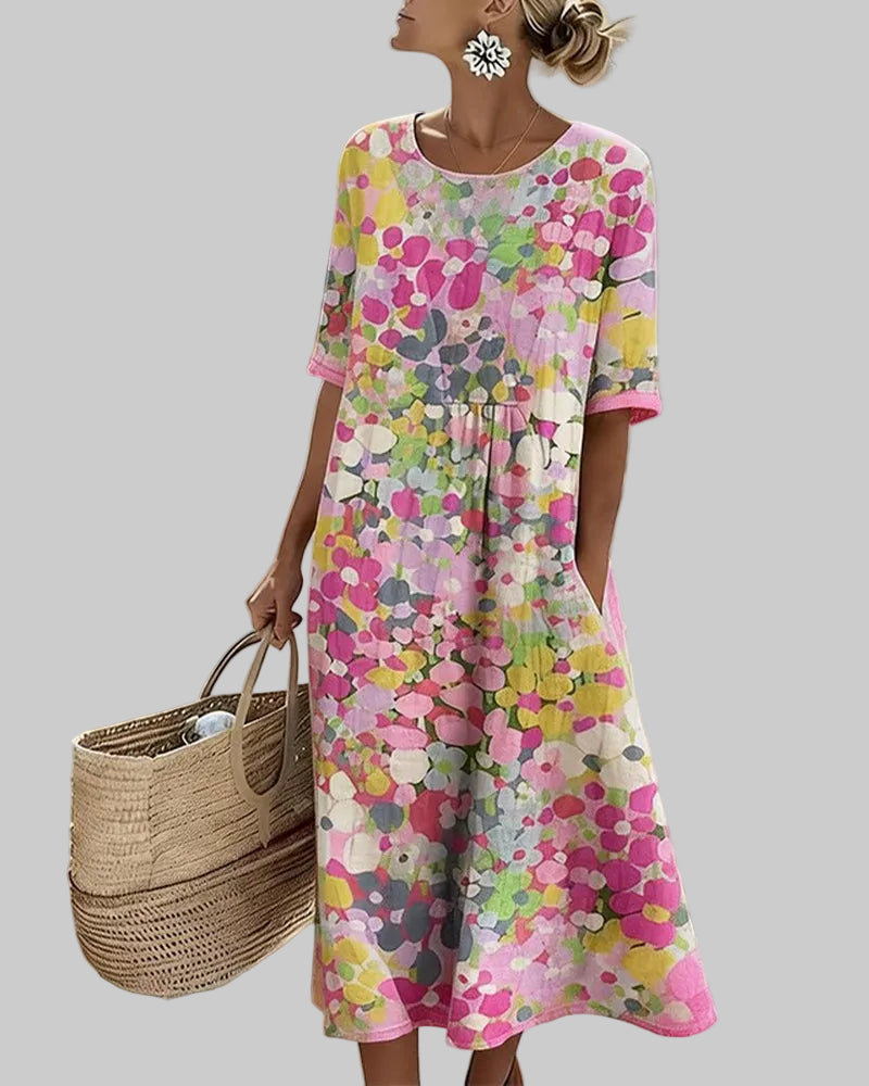 Elena | Flowing Floral Midi Dress