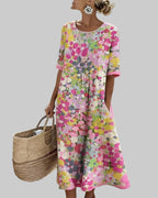 Elena | Flowing Floral Midi Dress