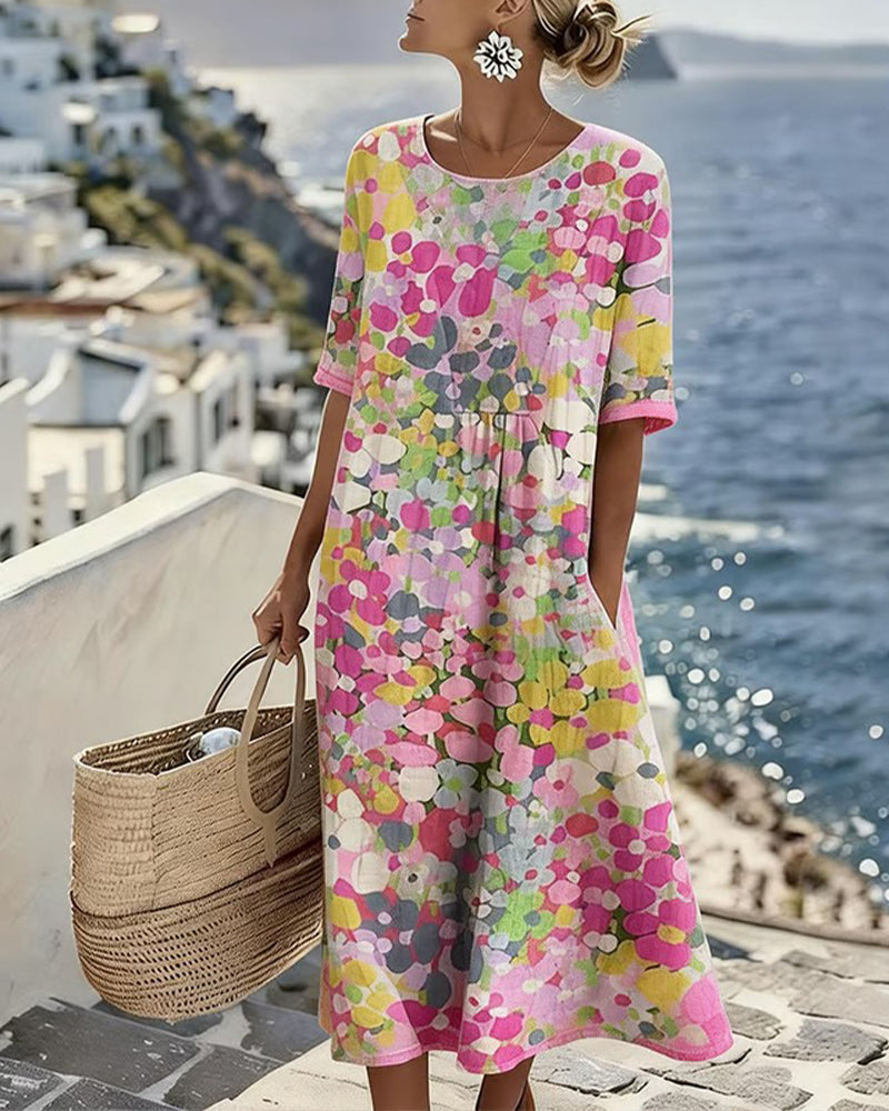 Elena | Flowing Floral Midi Dress
