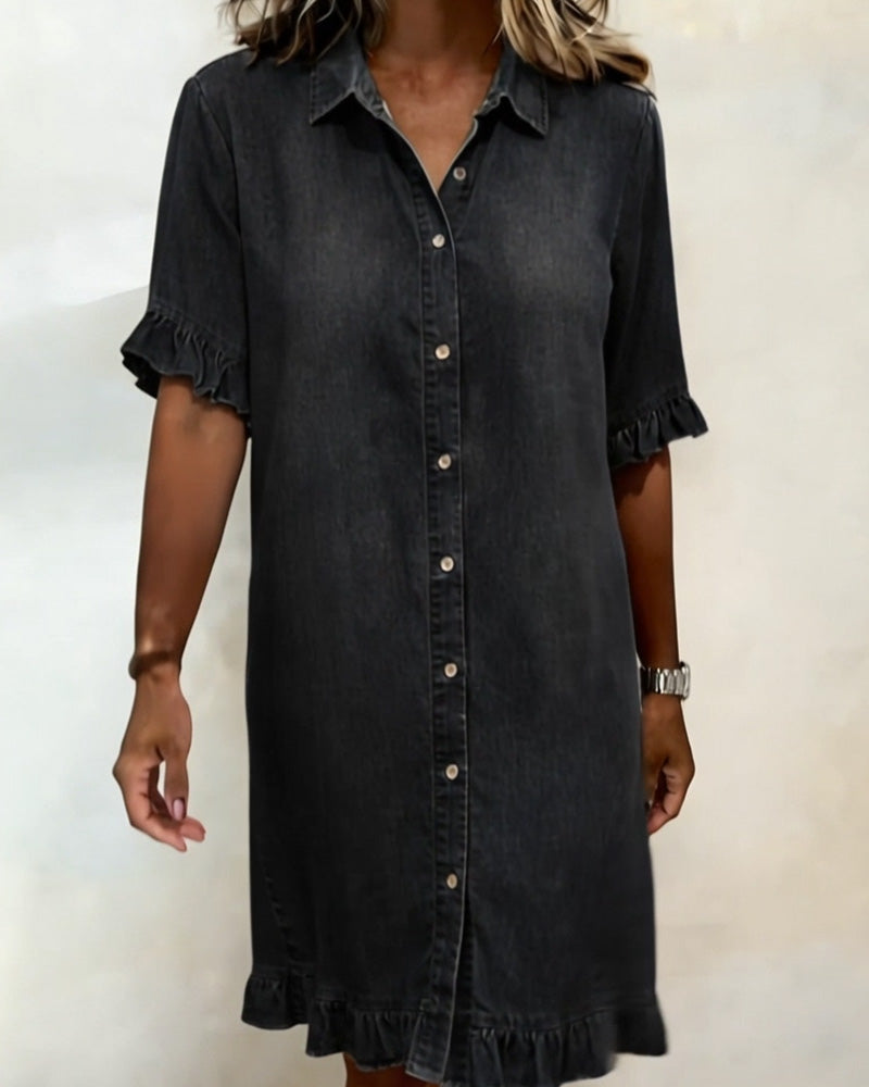 Elira | Puff-Sleeve Button Dress