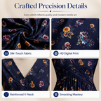 Women's V-Neck Floral Print Dress with Twist Waist