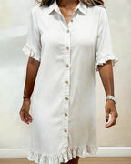 Elira | Puff-Sleeve Button Dress