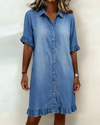 Elira | Puff-Sleeve Button Dress