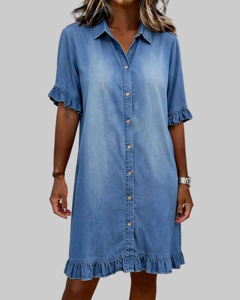 Elira | Puff-Sleeve Button Dress