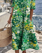 Elena | Flowing Floral Midi Dress