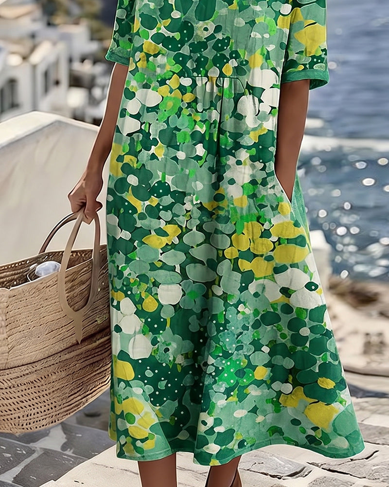 Elena | Flowing Floral Midi Dress