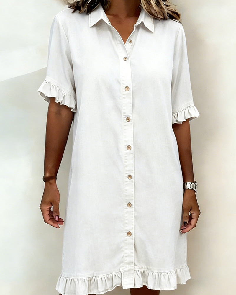 Elira | Puff-Sleeve Button Dress