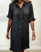 Elira | Puff-Sleeve Button Dress