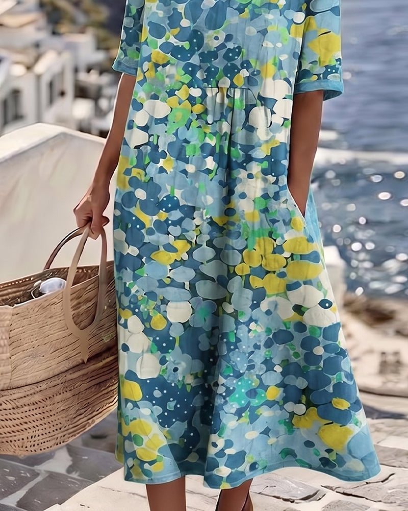 Elena | Flowing Floral Midi Dress