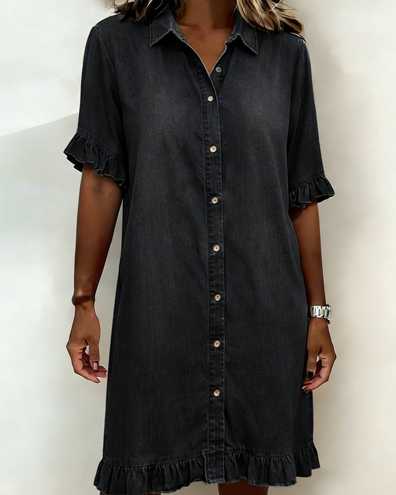 Elira | Puff-Sleeve Button Dress