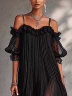 Celine | Elegant Flowing Maxi Dress with V-Neck