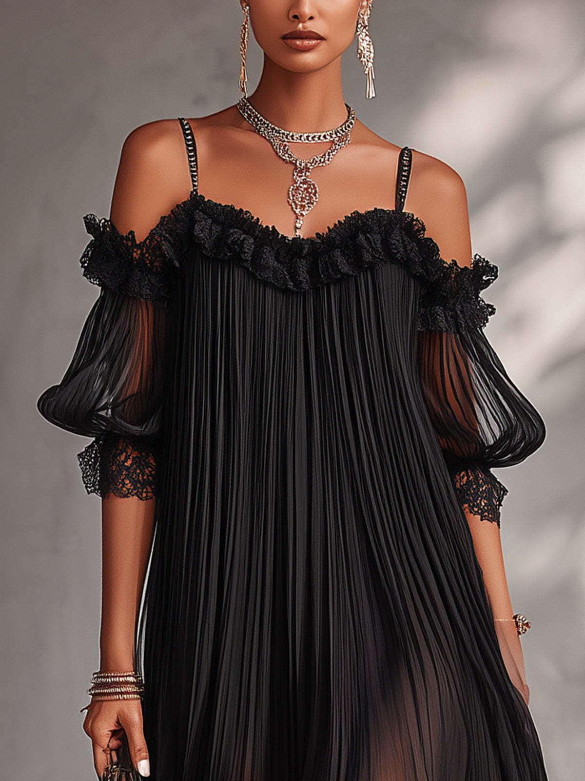Celine | Elegant Flowing Maxi Dress with V-Neck