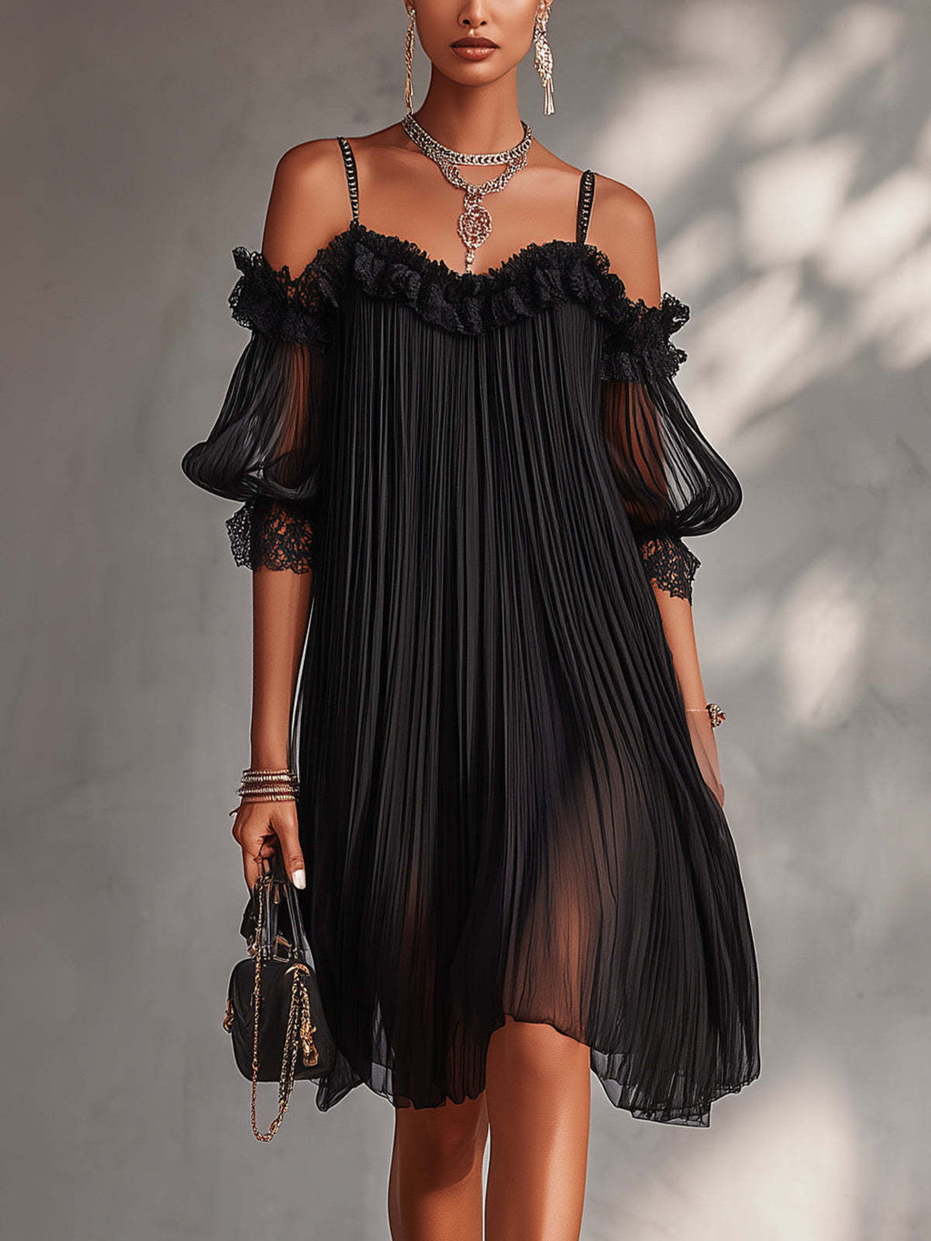Celine | Elegant Flowing Maxi Dress with V-Neck