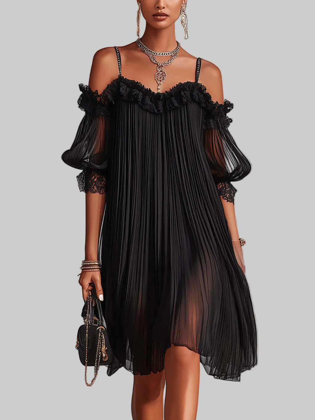 Celine | Elegant Flowing Maxi Dress with V-Neck