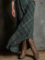 Elara | Plaid Maxi Shirt Dress