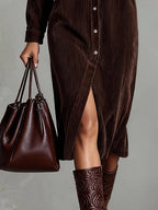 Marlene | Relaxed Button Midi Dress