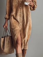 Marlene | Relaxed Button Midi Dress