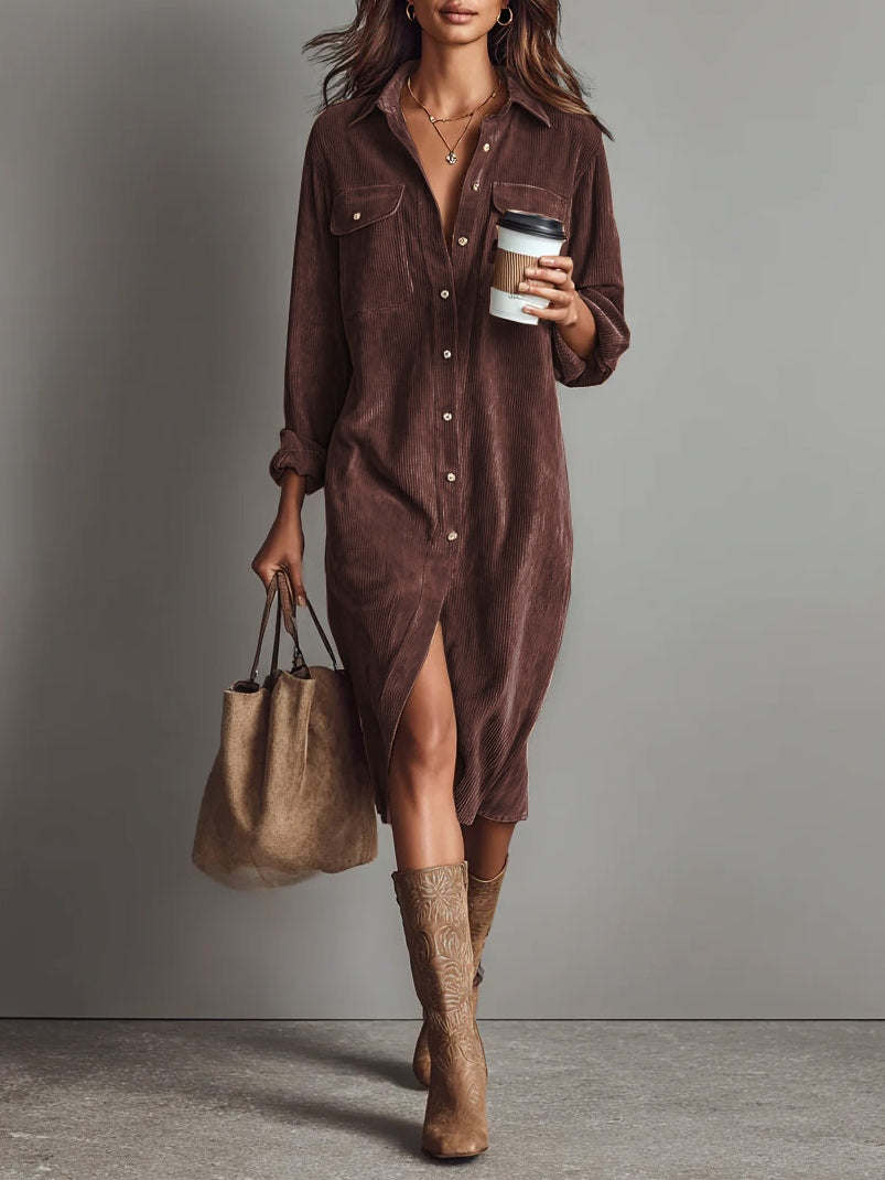 Marlene | Relaxed Button Midi Dress