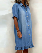 Elira | Puff-Sleeve Button Dress