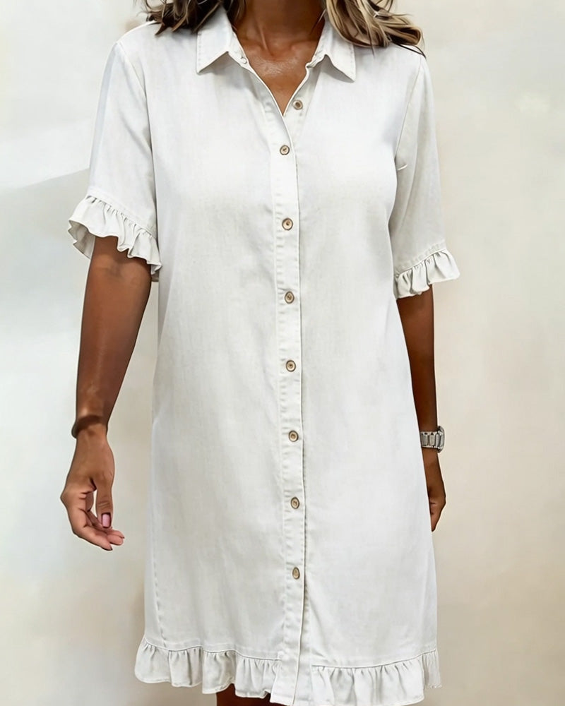 Elira | Puff-Sleeve Button Dress
