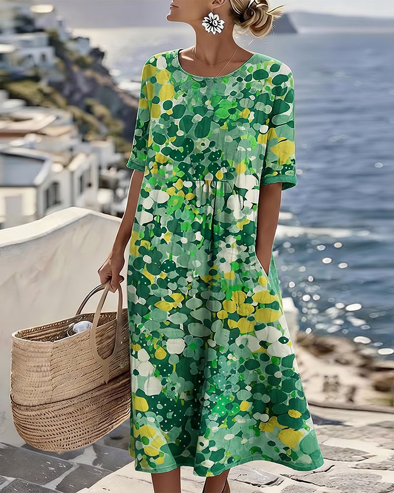 Elena | Flowing Floral Midi Dress