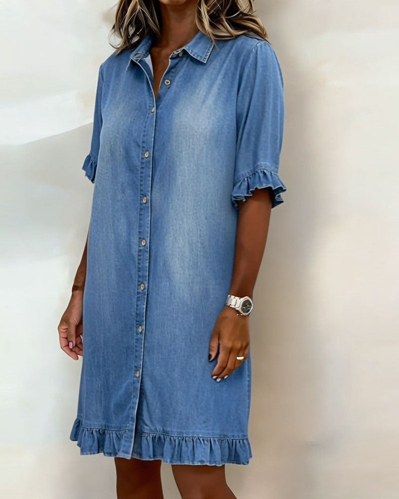 Elira | Puff-Sleeve Button Dress