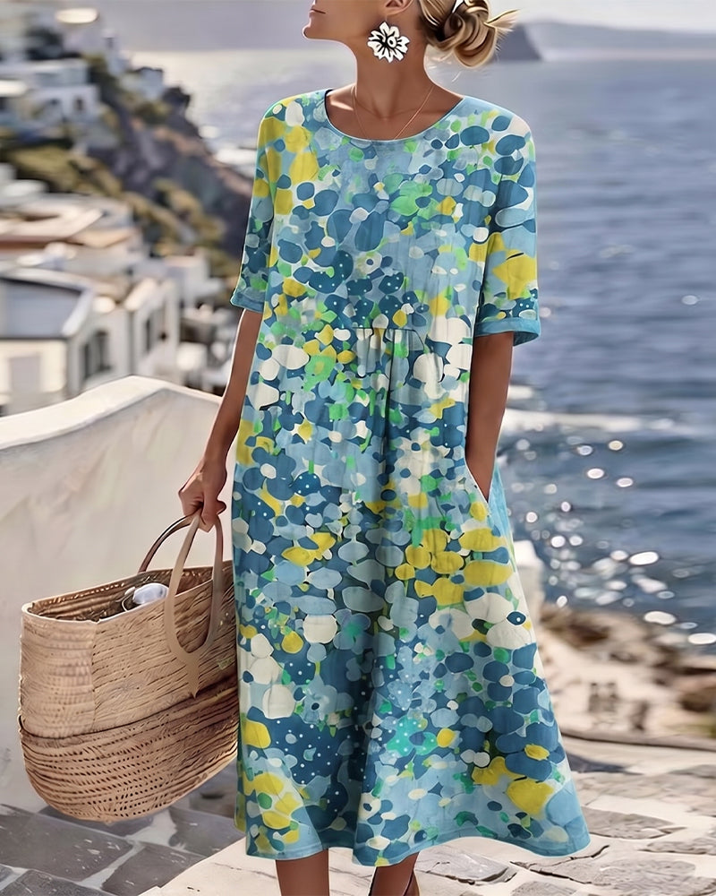 Elena | Flowing Floral Midi Dress