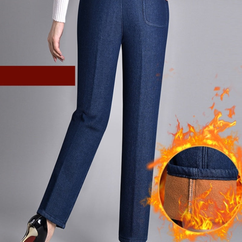 Lina | Women's Jeans with Side Pockets and Elastic Waist