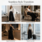 👖 Flattering High Rise, Dramatic Drape | Women's Pleated Wide-Leg Pants