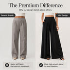 👖 Flattering High Rise, Dramatic Drape | Women's Pleated Wide-Leg Pants