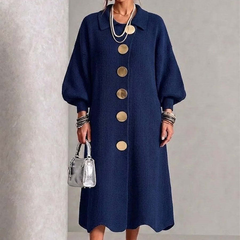 ✨Women's Lantern Sleeve Ribbed Knit Maxi Dress