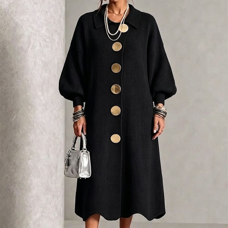 ✨Women's Lantern Sleeve Ribbed Knit Maxi Dress