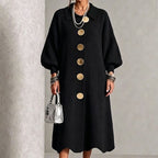 ✨Women's Lantern Sleeve Ribbed Knit Maxi Dress