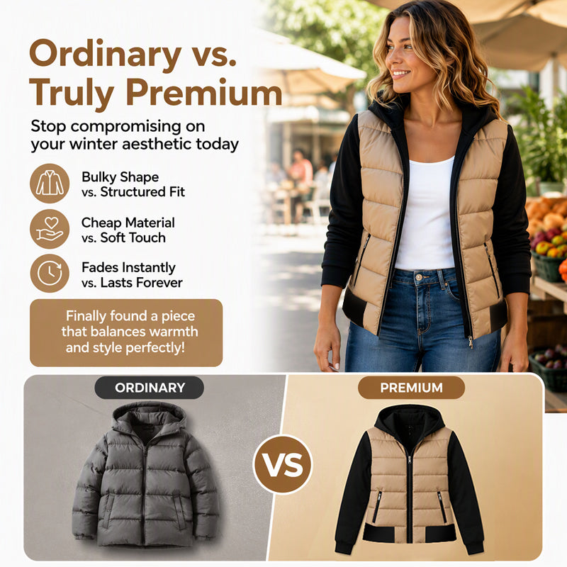 💖Women's Color-Block Padded Hooded Jacket