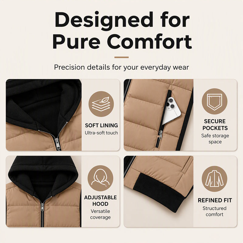 💖Women's Color-Block Padded Hooded Jacket