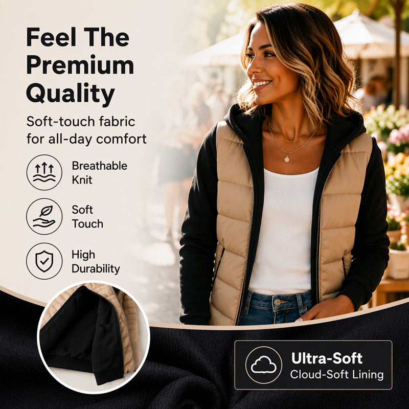 💖Women's Color-Block Padded Hooded Jacket