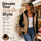 💖Women's Color-Block Padded Hooded Jacket