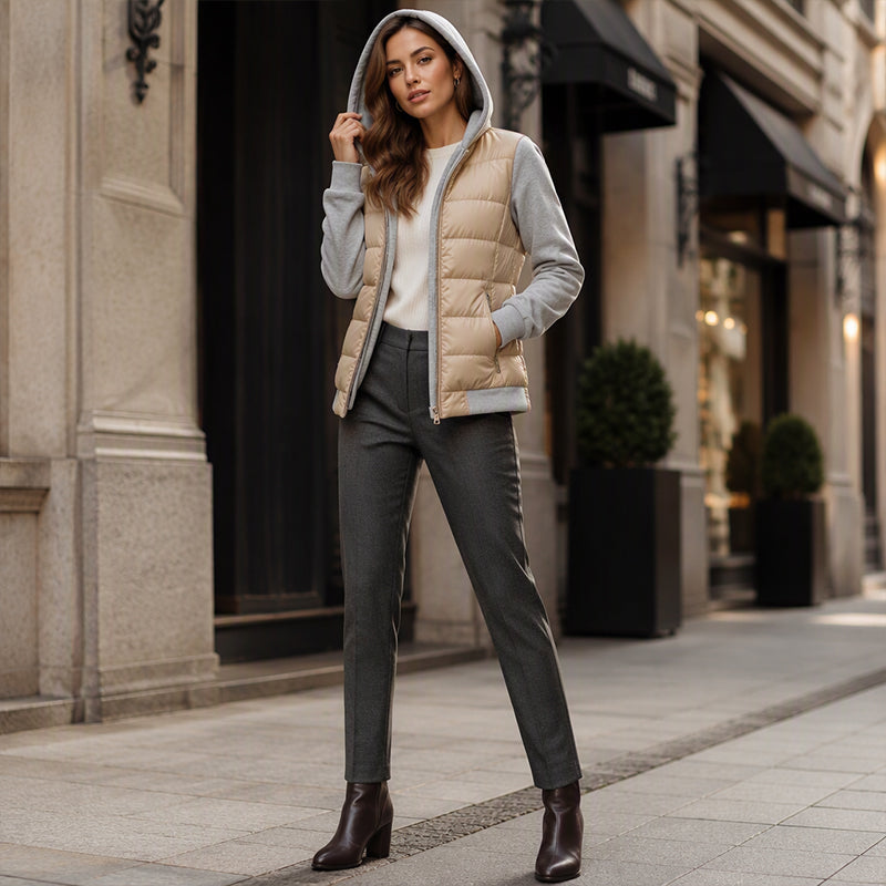 💖Women's Color-Block Padded Hooded Jacket