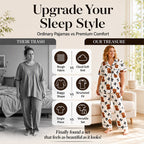 🐮Cute Highland Cow Print, 3-Piece Fun Pajama Set – Cozy Lounge & Sleepwear ✨