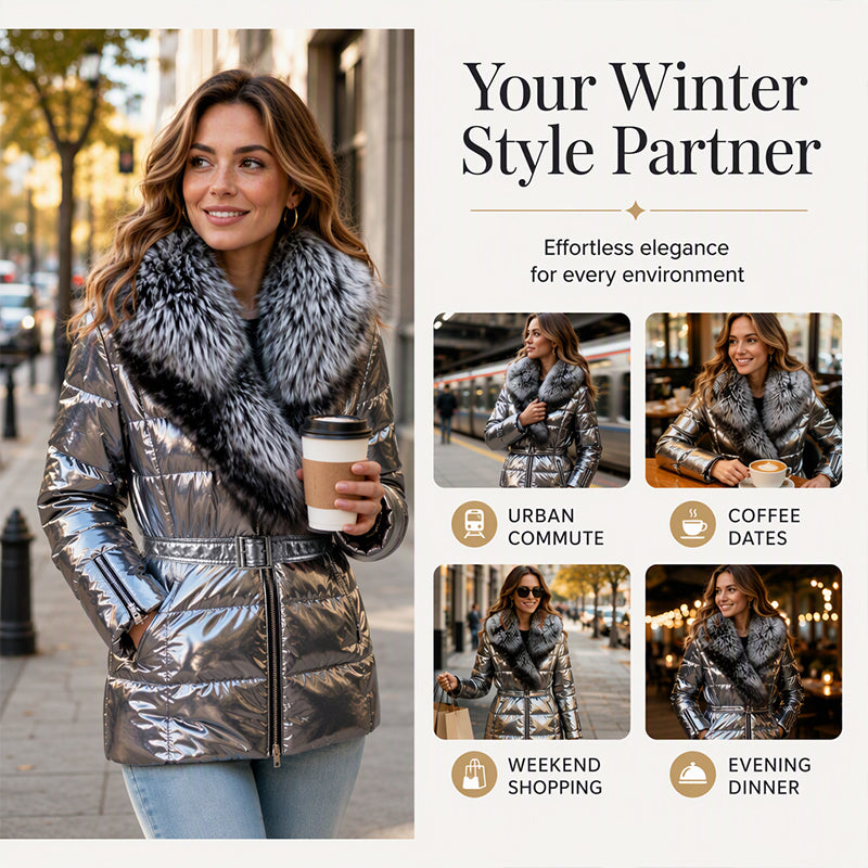 ❄️Women's Padded Jacket with Faux Fur Collar